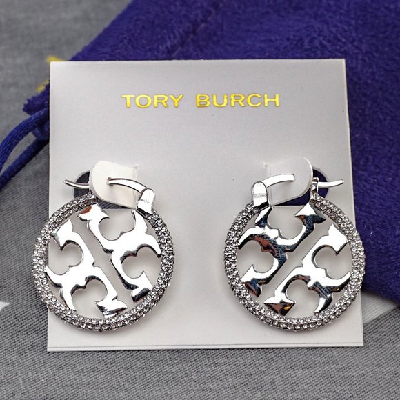 $228 Tory Burch Miller Pavé Small Hoop Earrings (Brand New with Dust Bag),All Products : American Fashion Style Bags On Sale